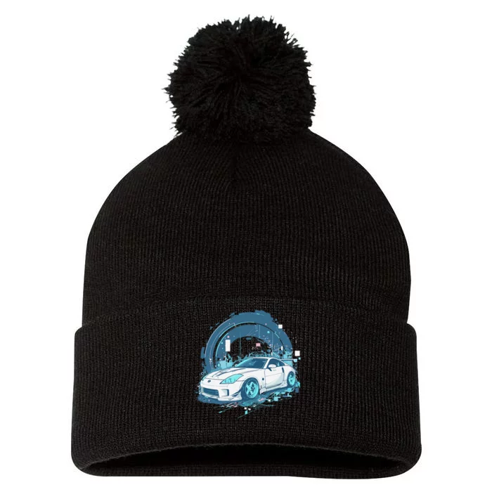 350 Jdm Race Car Scene Z33 Tuning Drift Import Pom Pom 12in Knit Beanie