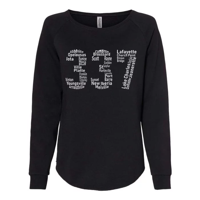 337 Lafayette Lake Charles Louisiana Acadiana Area Code Womens California Wash Sweatshirt