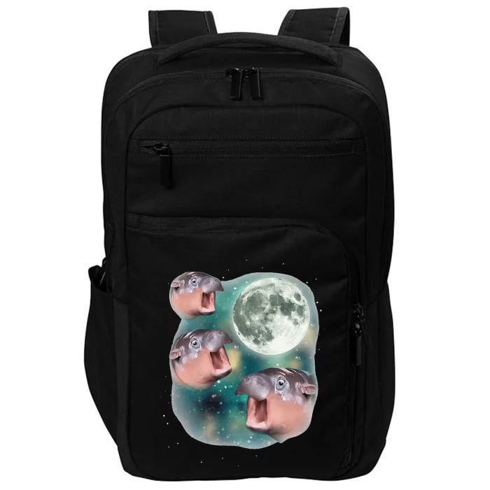 3 Moondeng Baby Hippo Meme Funny Cute Hippopotamus Animal Gift Impact Tech Backpack