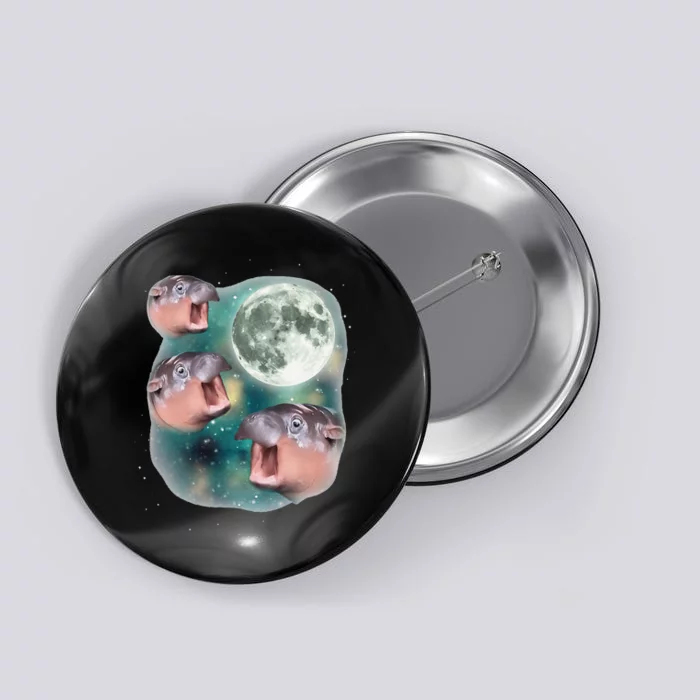 3 Moondeng Baby Hippo Meme Funny Cute Hippopotamus Animal Gift Button