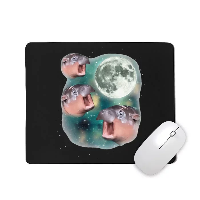 3 Moondeng Baby Hippo Meme Funny Cute Hippopotamus Animal Gift Mousepad