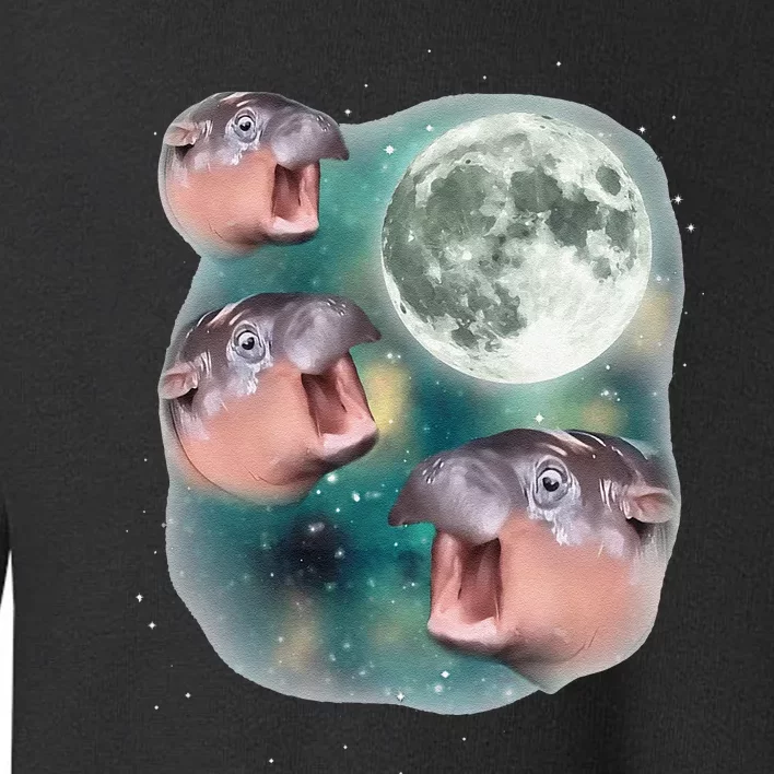 3 Moondeng Baby Hippo Meme Funny Cute Hippopotamus Animal Gift Toddler Sweatshirt