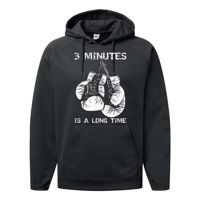 3 Minutes Is A Long Time Funny Boxing Performance Fleece Hoodie