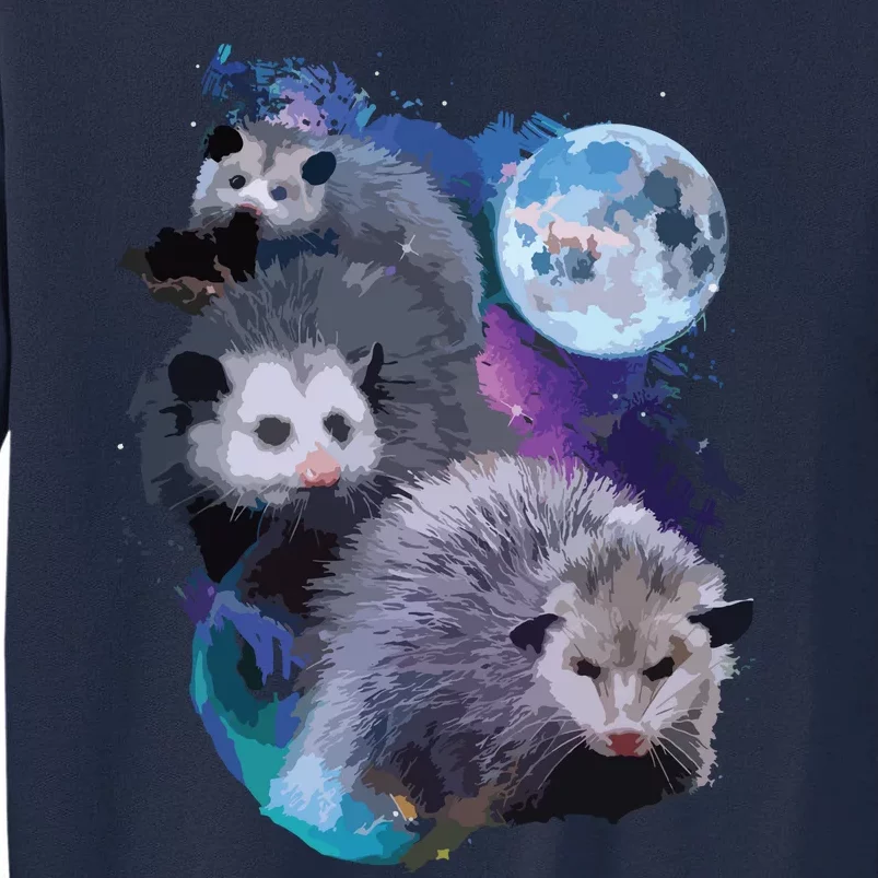 3 Moon Opossum Funny Marsupial Rodent Opossum Art Tall Sweatshirt