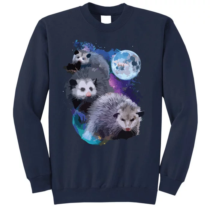 3 Moon Opossum Funny Marsupial Rodent Opossum Art Tall Sweatshirt