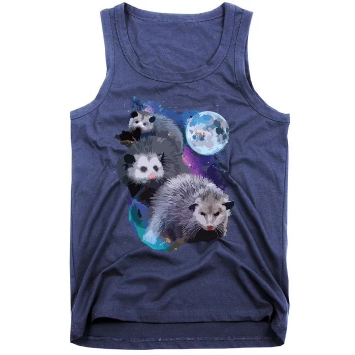 3 Moon Opossum Funny Marsupial Rodent Opossum Art Tank Top