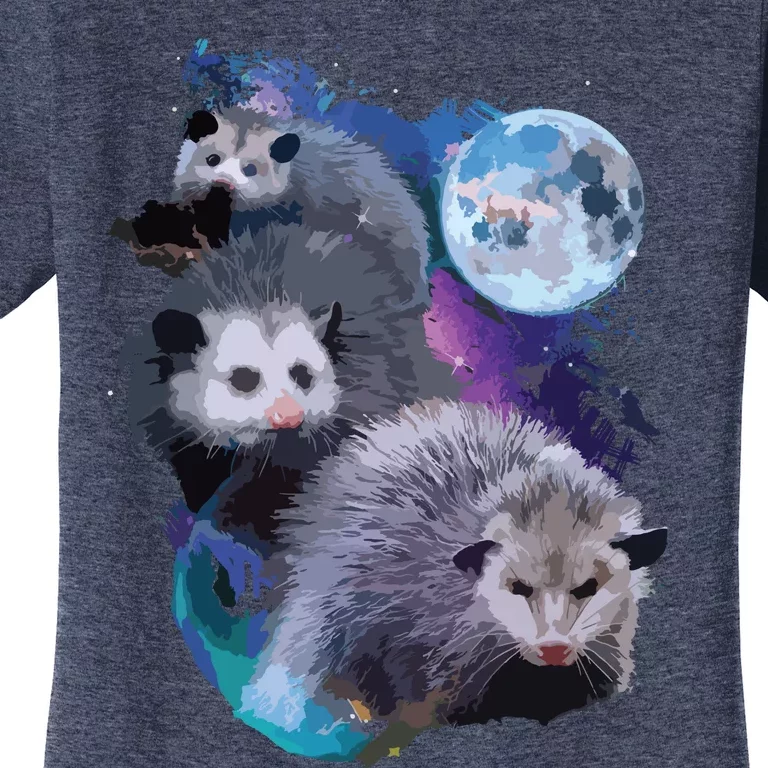 3 Moon Opossum Funny Marsupial Rodent Opossum Art Women's T-Shirt