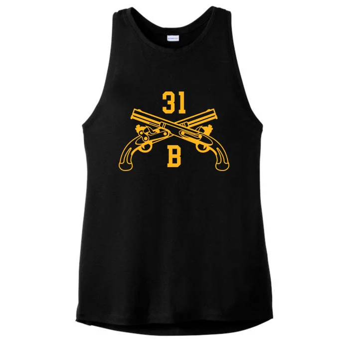 31b Military Police Officer Crossed Pistols Gift Ladies Tri-Blend Wicking Tank