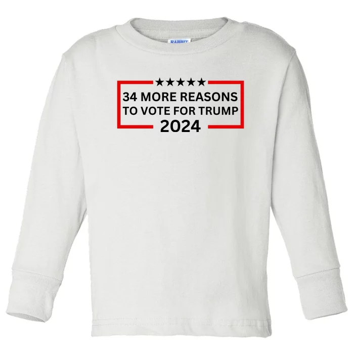 34 More Reasons To Vote For Trump Toddler Long Sleeve Shirt