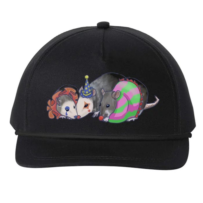 3 Mischievous Rat Snapback Five-Panel Rope Hat