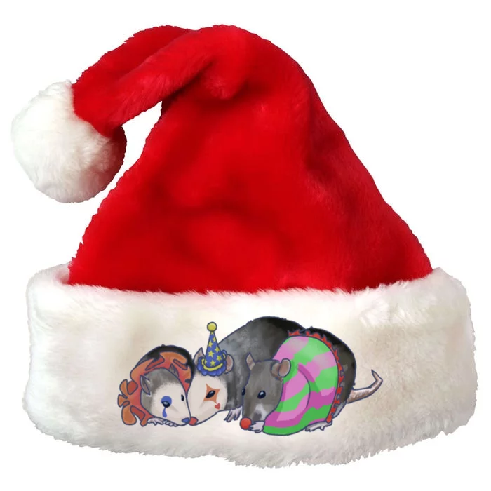 3 Mischievous Rat Premium Christmas Santa Hat