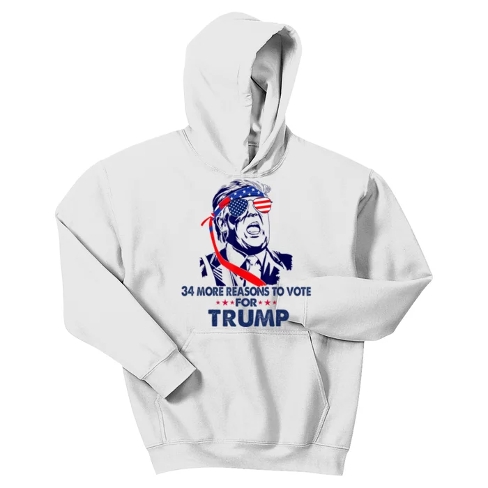 34 More Reasons To Vote For Trump Convicted Felon Trump 2024 Kids Hoodie