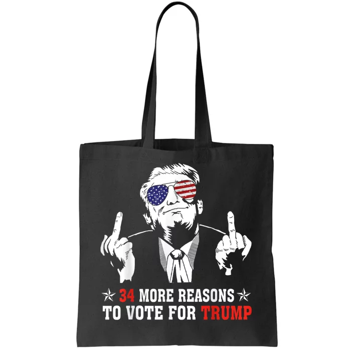 34 More Reasons To Vote For Trump Usa Flag 4th Of July Tote Bag