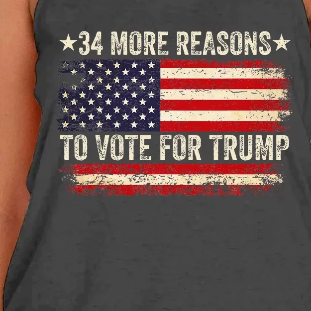 34 More Reasons To Vote For Trump Us Flag Women's Knotted Racerback Tank