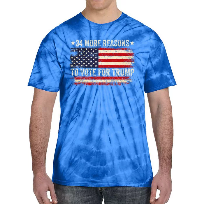 34 More Reasons To Vote For Trump Us Flag Tie-Dye T-Shirt