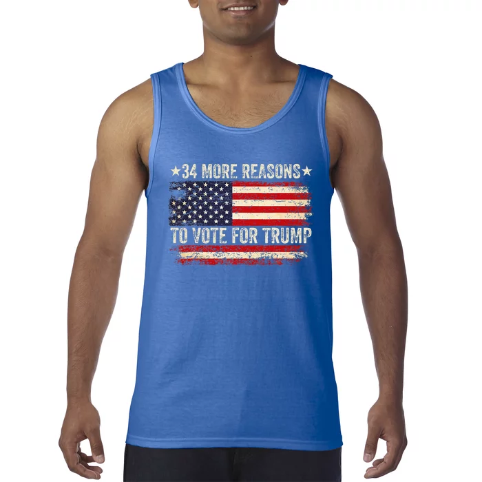 34 More Reasons To Vote For Trump Us Flag Tank Top