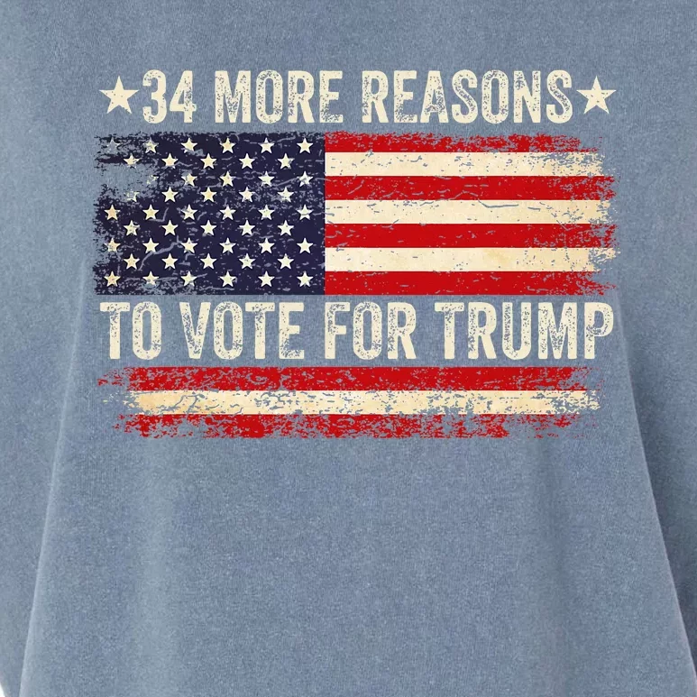 34 More Reasons To Vote For Trump Us Flag Garment-Dyed Women's Muscle Tee