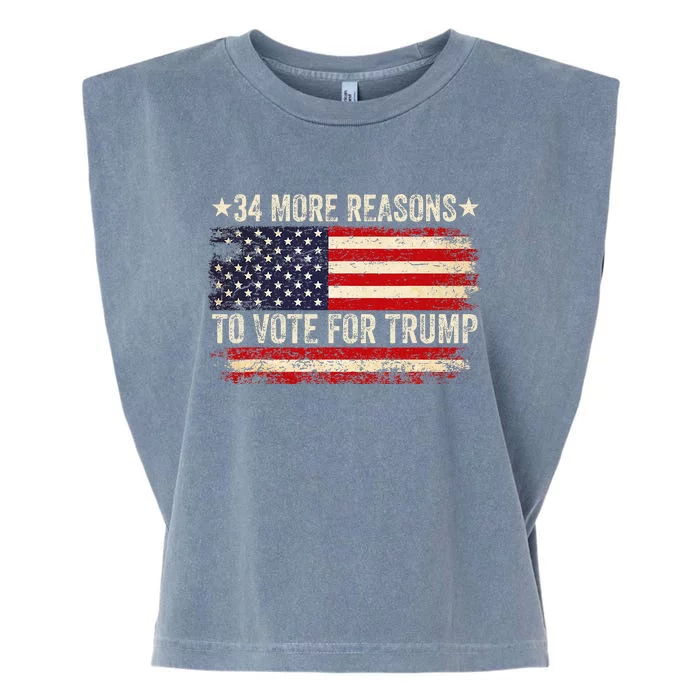 34 More Reasons To Vote For Trump Us Flag Garment-Dyed Women's Muscle Tee