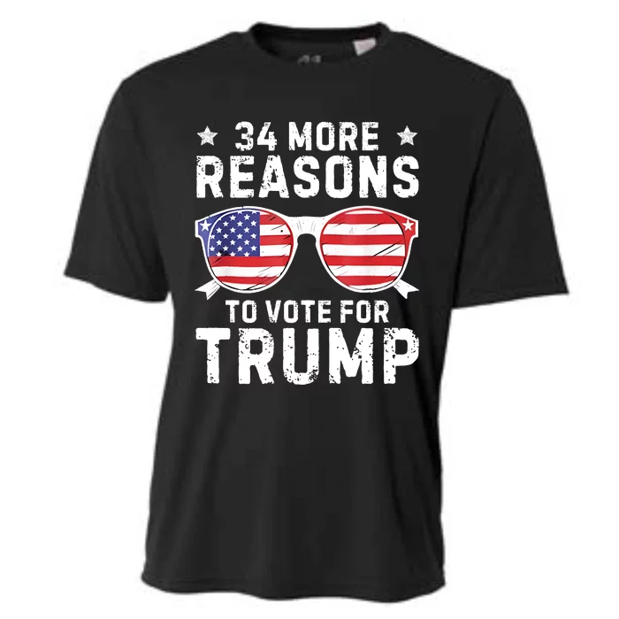 34 More Reasons To Vote For Trump Retro Trump 2024 Convicted Felon Cooling Performance Crew T-Shirt