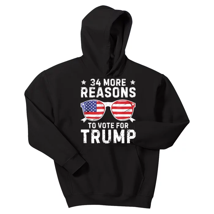 34 More Reasons To Vote For Trump Retro Trump 2024 Convicted Felon Kids Hoodie