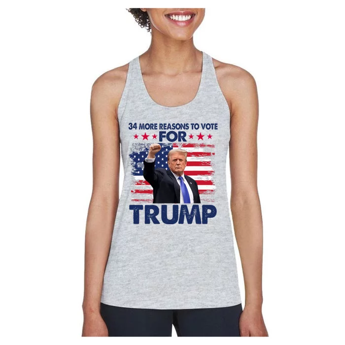 34 More Reasons To Vote For Trump Convicted Felon Trump 2024 Women's Racerback Tank