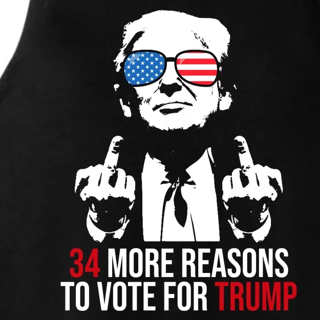 34 More Reasons To Vote For Trump Funny Election Ladies Tri-Blend Wicking Tank