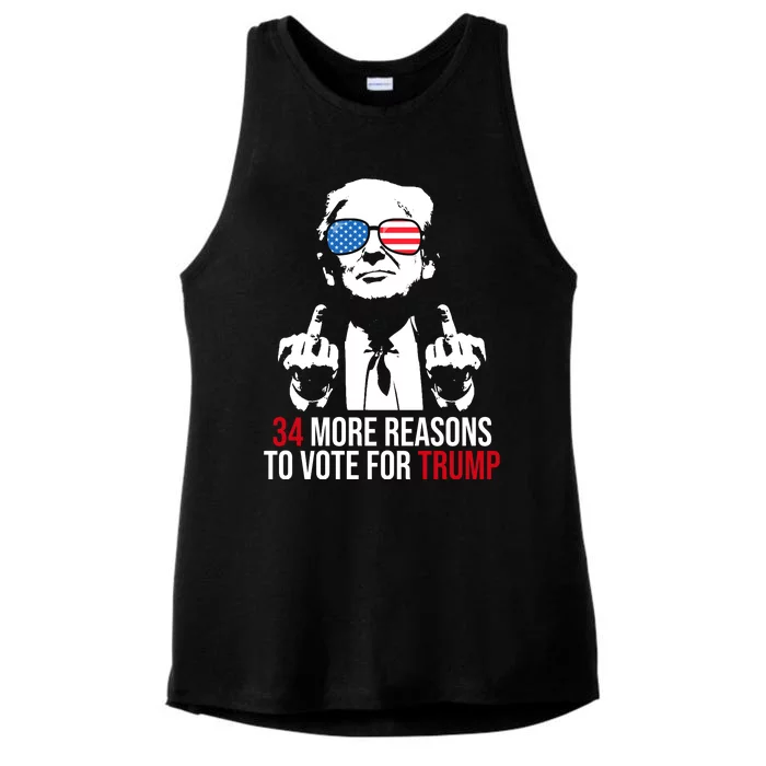 34 More Reasons To Vote For Trump Funny Election Ladies Tri-Blend Wicking Tank