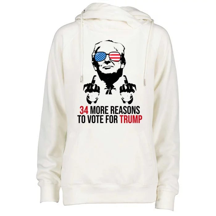 34 More Reasons To Vote For Trump Funny Election Womens Funnel Neck Pullover Hood