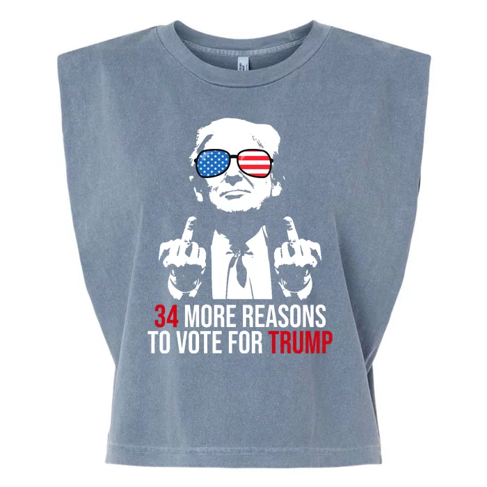 34 More Reasons To Vote For Trump Funny Election Garment-Dyed Women's Muscle Tee