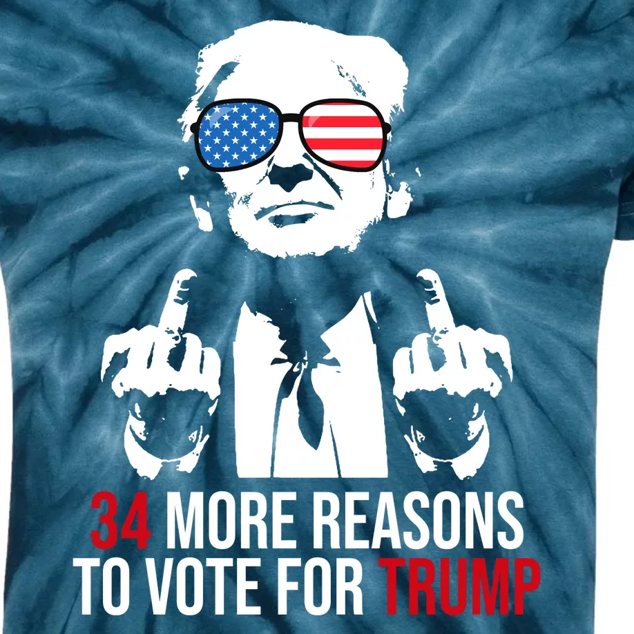 34 More Reasons To Vote For Trump Funny Election Kids Tie-Dye T-Shirt