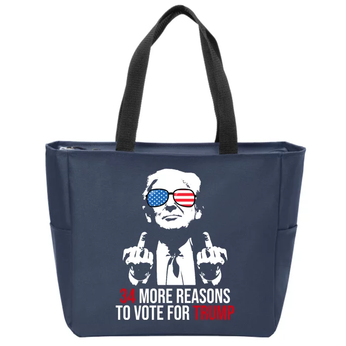 34 More Reasons To Vote For Trump Funny Election Zip Tote Bag