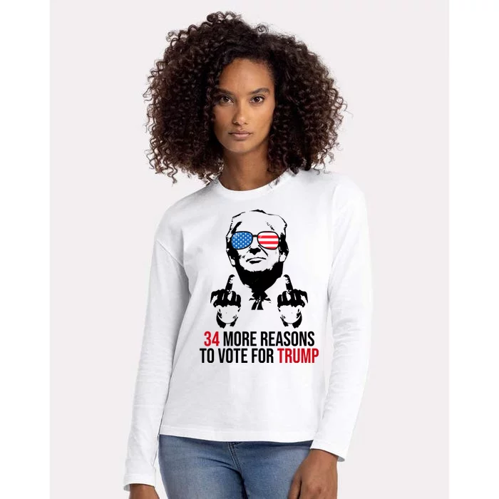 34 More Reasons To Vote For Trump Funny Election Womens Cotton Relaxed Long Sleeve T-Shirt