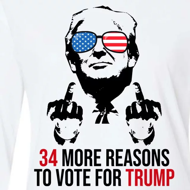 34 More Reasons To Vote For Trump Funny Election Womens Cotton Relaxed Long Sleeve T-Shirt