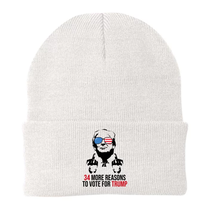 34 More Reasons To Vote For Trump Funny Election Knit Cap Winter Beanie