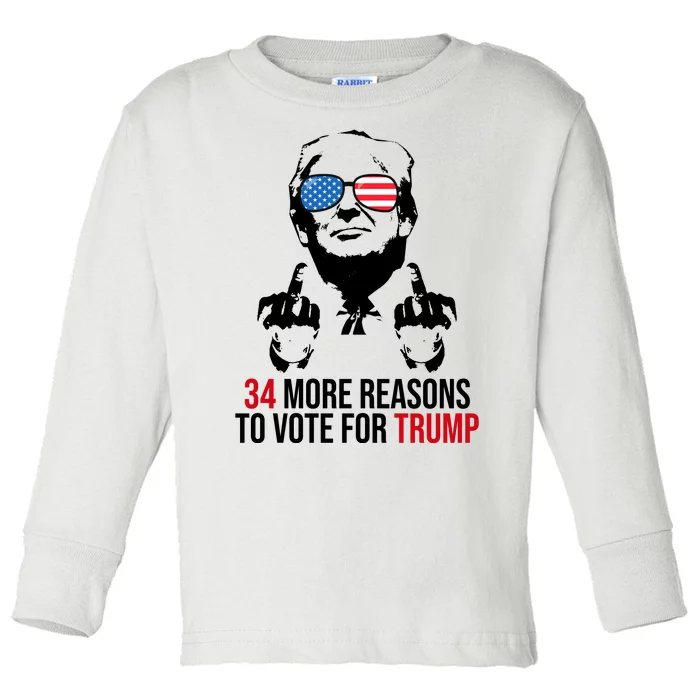 34 More Reasons To Vote For Trump Funny Election Toddler Long Sleeve Shirt