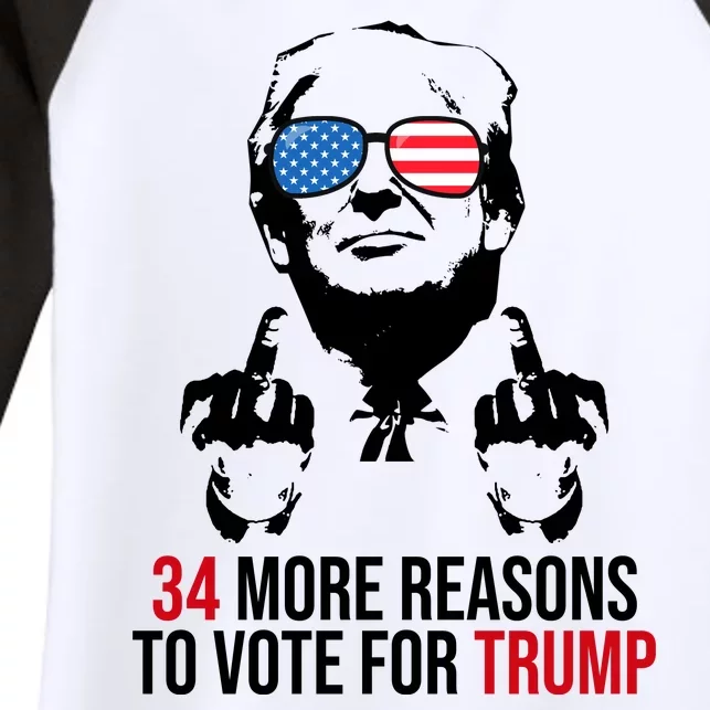 34 More Reasons To Vote For Trump Funny Election Women's Tri-Blend 3/4-Sleeve Raglan Shirt