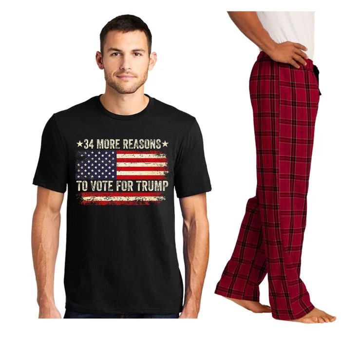 34 More Reasons To Vote For Trump Us Flag Convicted Felon Pajama Set