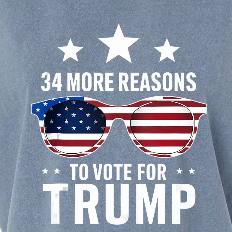 34 More Reasons To Vote For Trump Sunglasses Us Flag Garment-Dyed Women's Muscle Tee