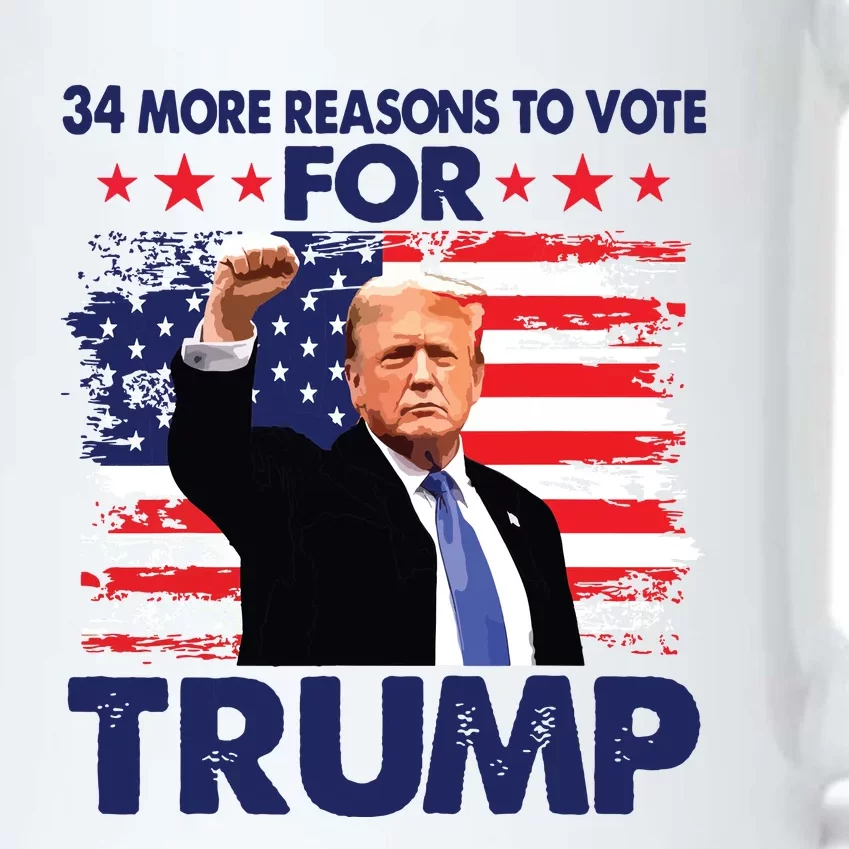 34 More Reasons To Vote For Trump Convicted Felon Trump 2024 Black Color Changing Mug