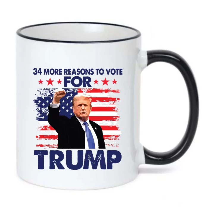 34 More Reasons To Vote For Trump Convicted Felon Trump 2024 Black Color Changing Mug