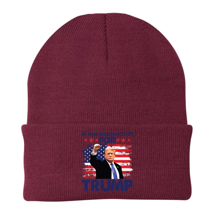 34 More Reasons To Vote For Trump Convicted Felon Trump 2024 Knit Cap Winter Beanie