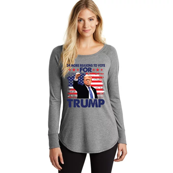 34 More Reasons To Vote For Trump Convicted Felon Trump 2024 Women's Perfect Tri Tunic Long Sleeve Shirt