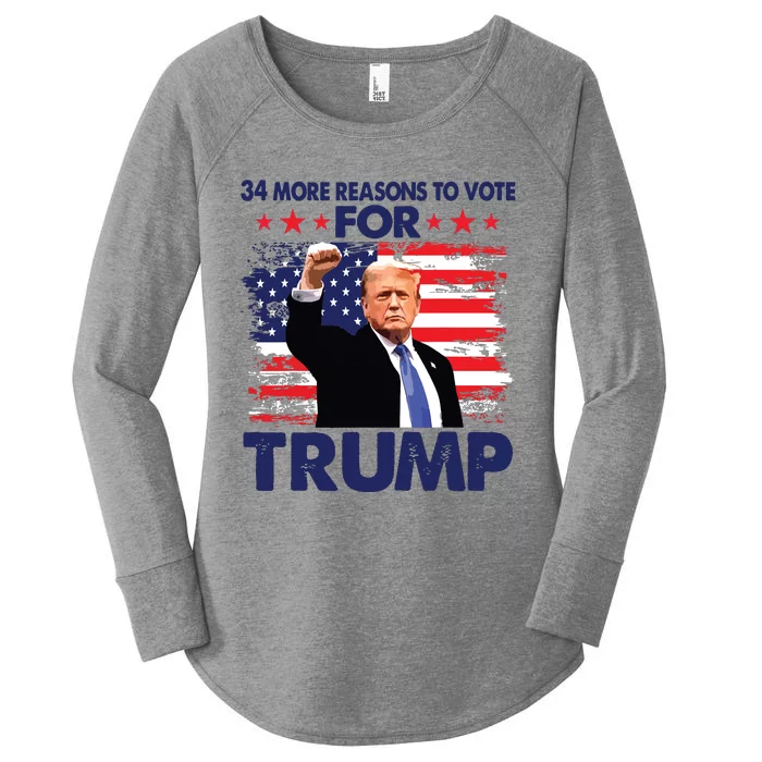 34 More Reasons To Vote For Trump Convicted Felon Trump 2024 Women's Perfect Tri Tunic Long Sleeve Shirt