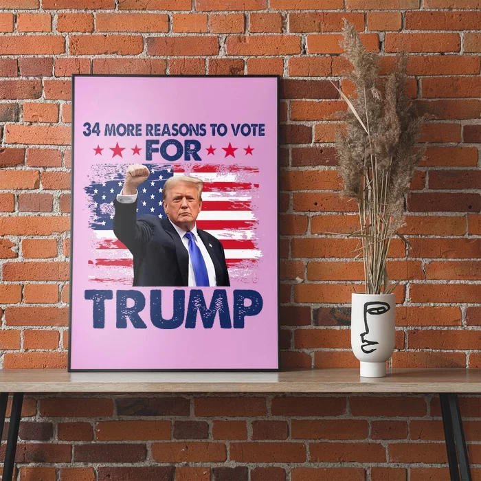 34 More Reasons To Vote For Trump Convicted Felon Trump 2024 Poster