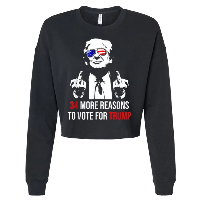 34 More Reasons To Vote For Trump Cropped Pullover Crew