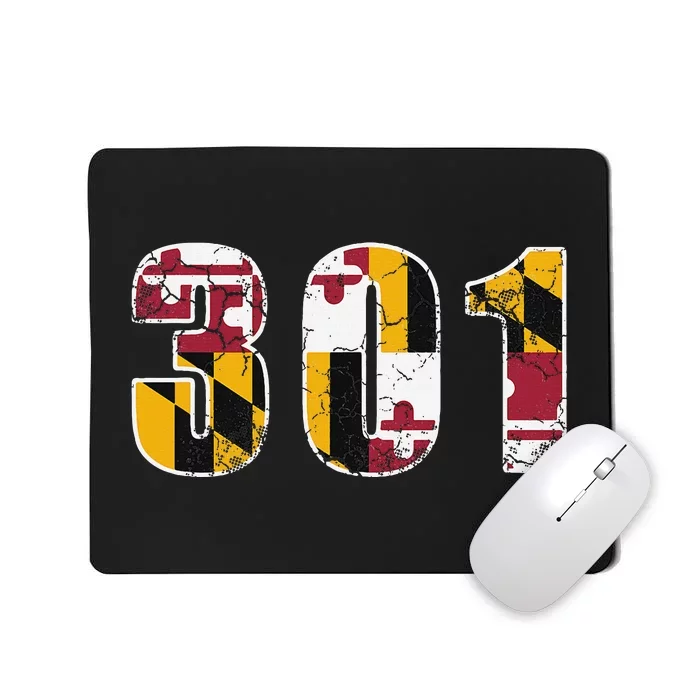 301 Maryland State Flag Home Family Vintage Distressed Mousepad