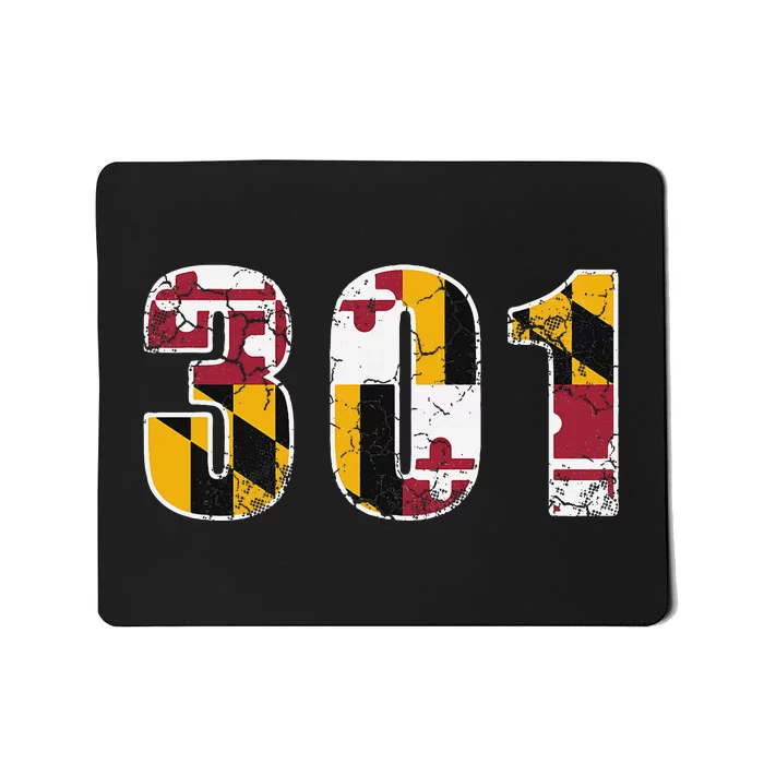 301 Maryland State Flag Home Family Vintage Distressed Mousepad