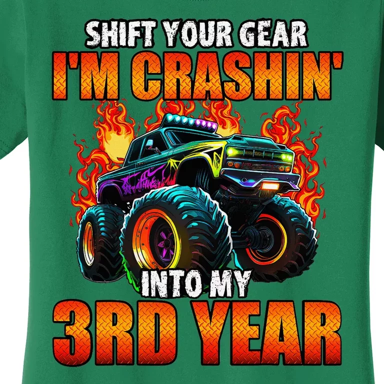 3rd Monster Truck Birthday Party Birthday Women's T-Shirt