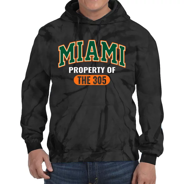 305 Miami Vibes Urban Style Miami Beach Graphic Design Tie Dye Hoodie