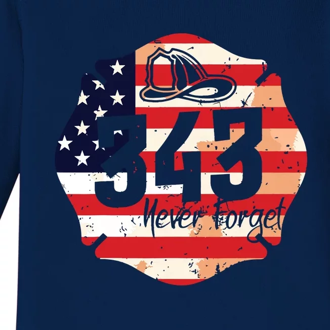 343 Never Forget Baby Long Sleeve Bodysuit